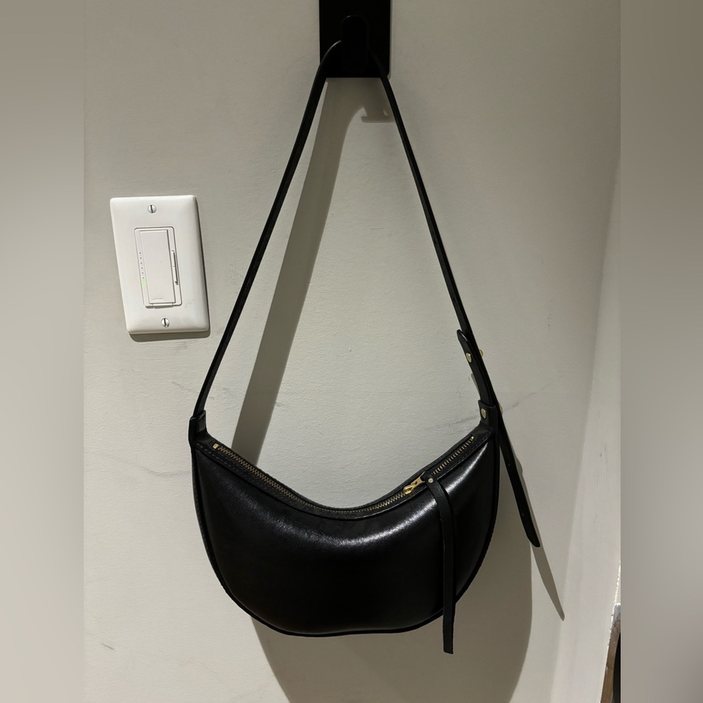 SOLD handmade crescent moon bag - genuine leather